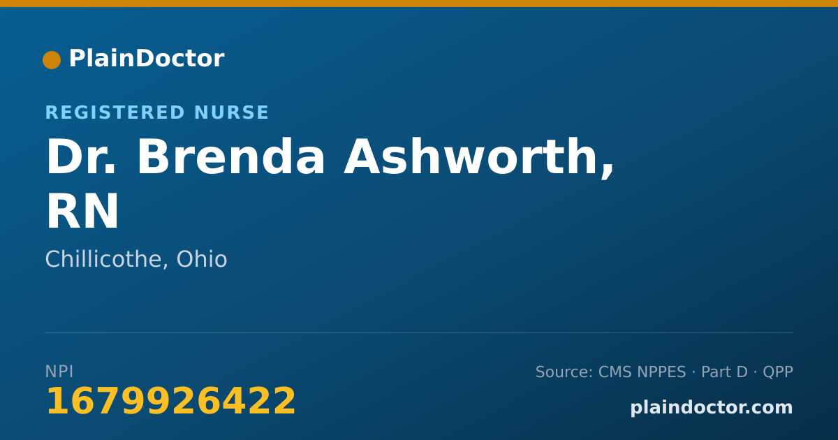 Shareable card for Brenda Ashworth, RN - Registered Nurse, Chillicothe, OH