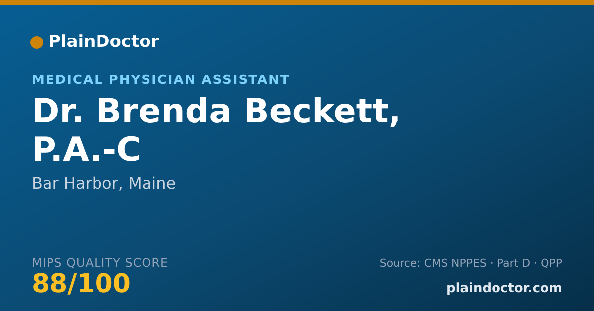 Shareable card for Brenda Beckett, P.A.-C - Medical Physician Assistant, Bar Harbor, ME