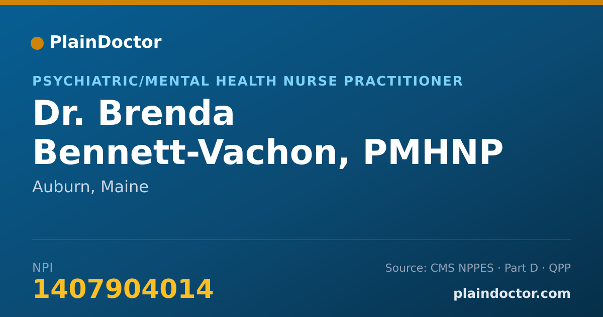 Shareable card for Brenda Bennett-Vachon, PMHNP - Psychiatric/Mental Health Nurse Practitioner, Auburn, ME