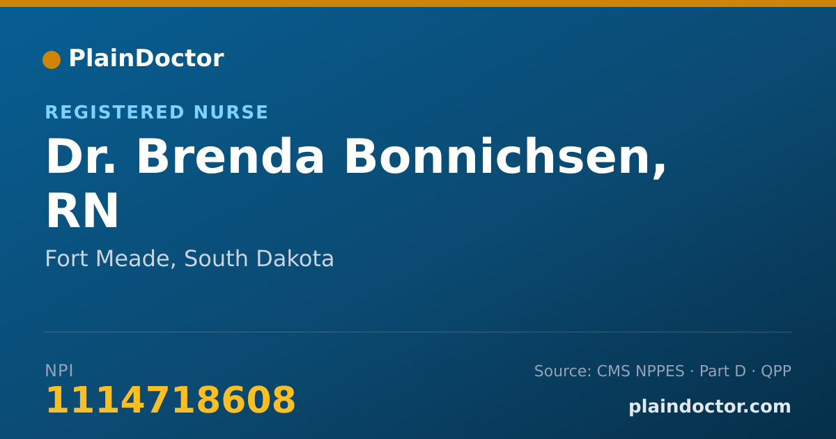 Shareable card for Brenda Bonnichsen, RN - Registered Nurse, Fort Meade, SD