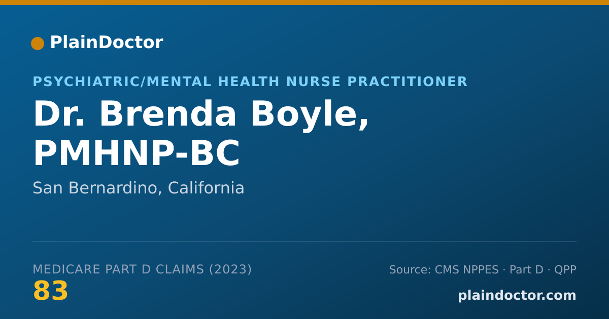 Shareable card for Brenda Boyle, PMHNP-BC - Psychiatric/Mental Health Nurse Practitioner, San Bernardino, CA