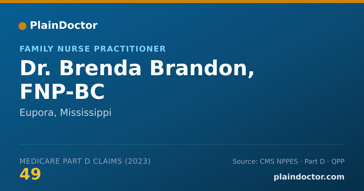 Shareable card for Brenda Brandon, FNP-BC - Family Nurse Practitioner, Eupora, MS