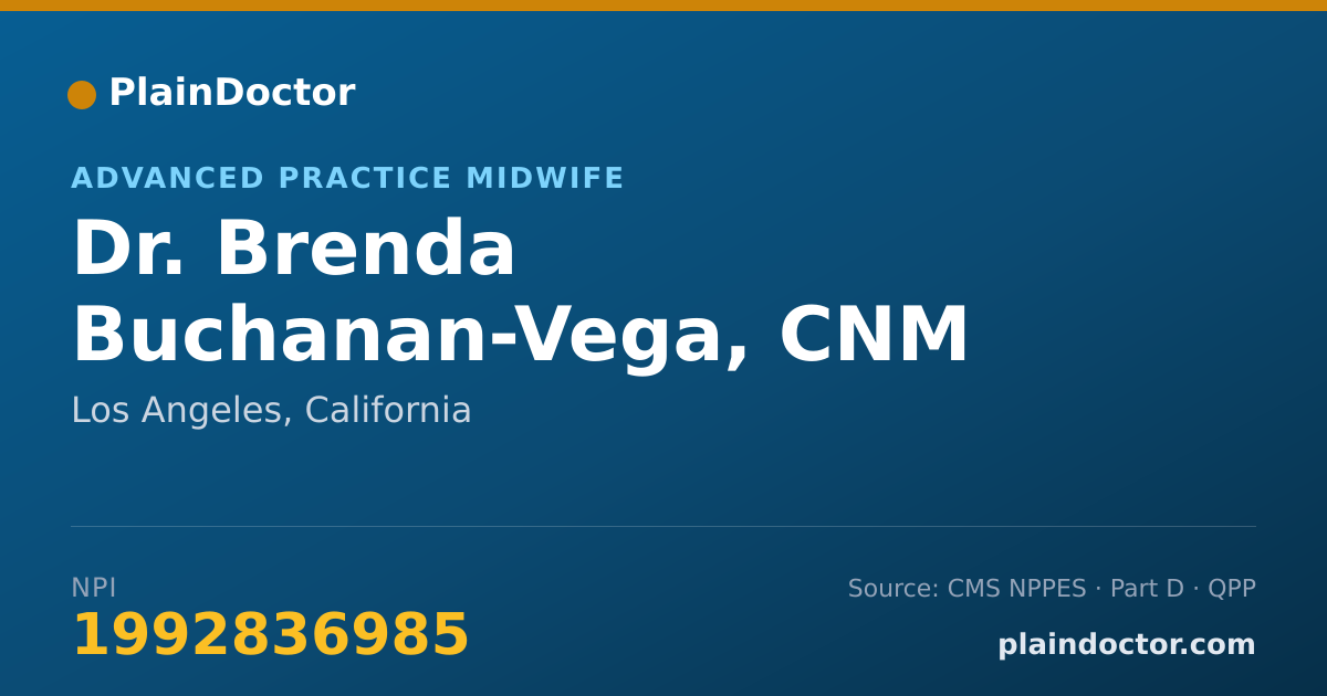 Shareable card for Brenda Buchanan-Vega, CNM - Advanced Practice Midwife, Los Angeles, CA