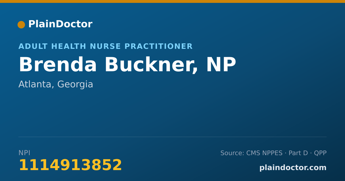 Shareable card for Brenda Buckner, NP - Adult Health Nurse Practitioner, Atlanta, GA