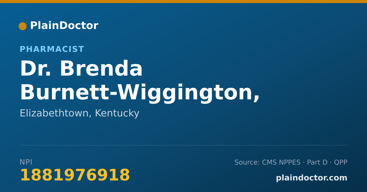 Shareable card for Brenda Burnett-Wiggington, PHARM.D. - Pharmacist, Elizabethtown, KY