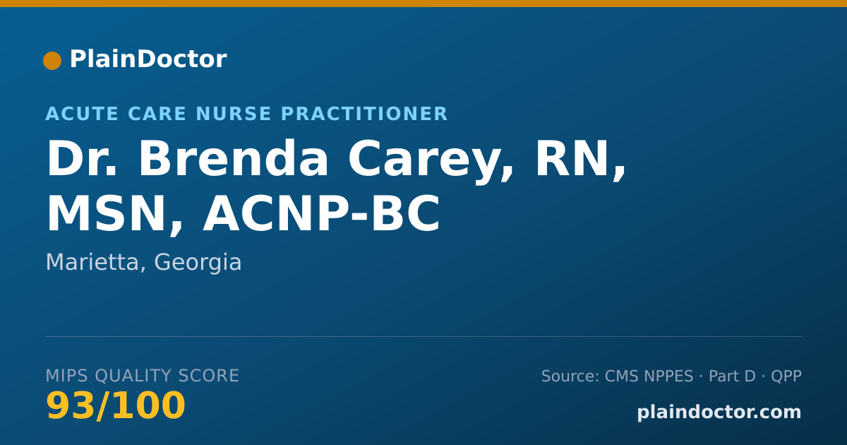 Shareable card for Brenda Carey, RN, MSN, ACNP-BC - Acute Care Nurse Practitioner, Marietta, GA