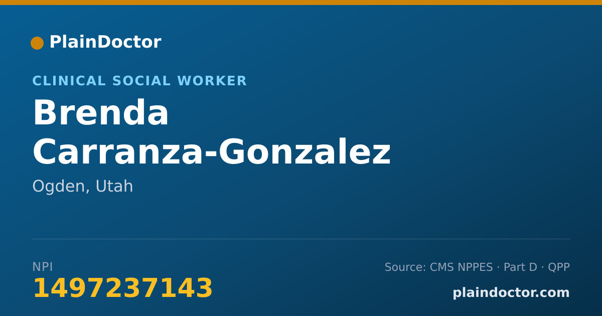 Shareable card for Brenda Carranza-Gonzalez - Clinical Social Worker, Ogden, UT