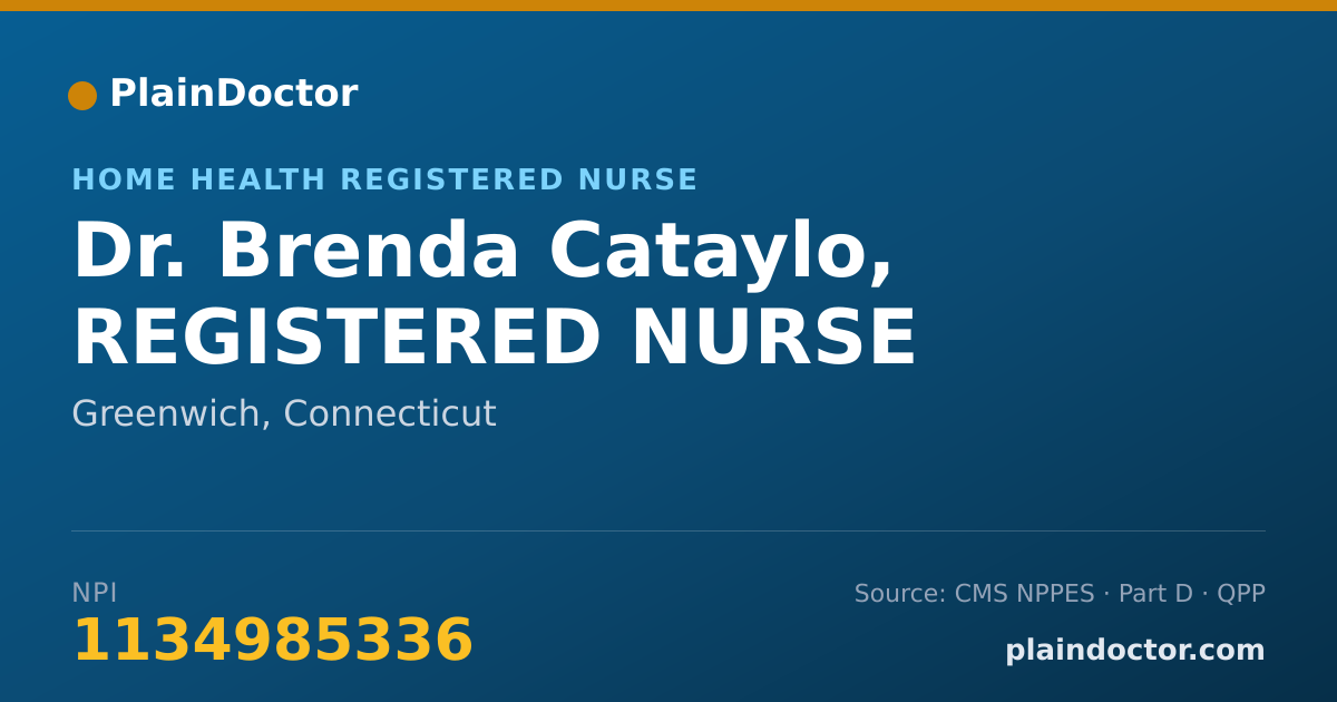 Shareable card for Brenda Cataylo, REGISTERED NURSE - Home Health Registered Nurse, Greenwich, CT