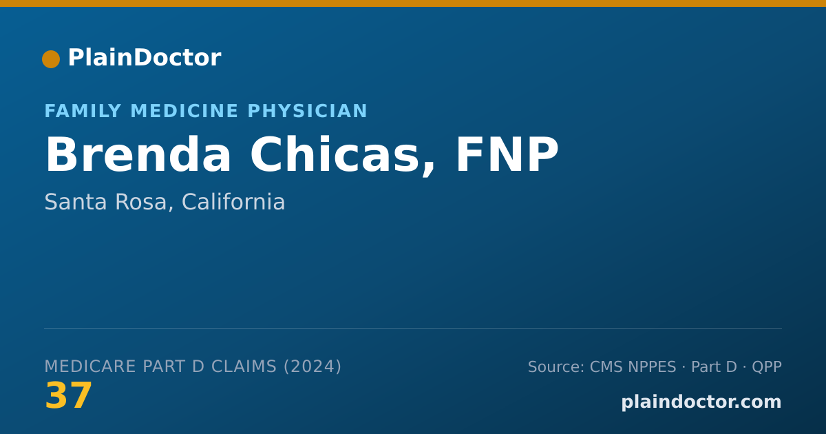 Shareable card for Brenda Chicas, FNP - Family Medicine Physician, Santa Rosa, CA