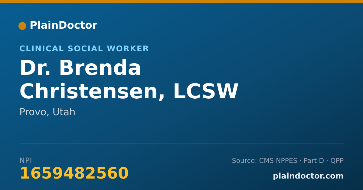 Shareable card for Brenda Christensen, LCSW - Clinical Social Worker, Provo, UT