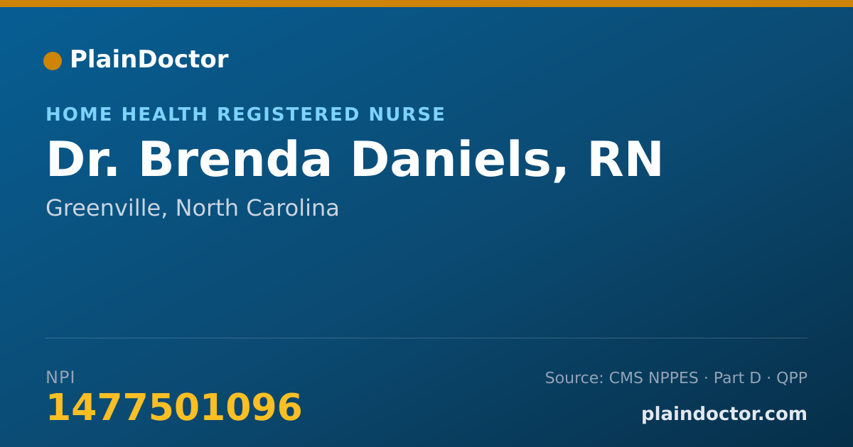 Shareable card for Brenda Daniels, RN - Home Health Registered Nurse, Greenville, NC