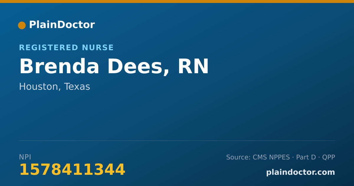 Shareable card for Brenda Dees, RN - Registered Nurse, Houston, TX