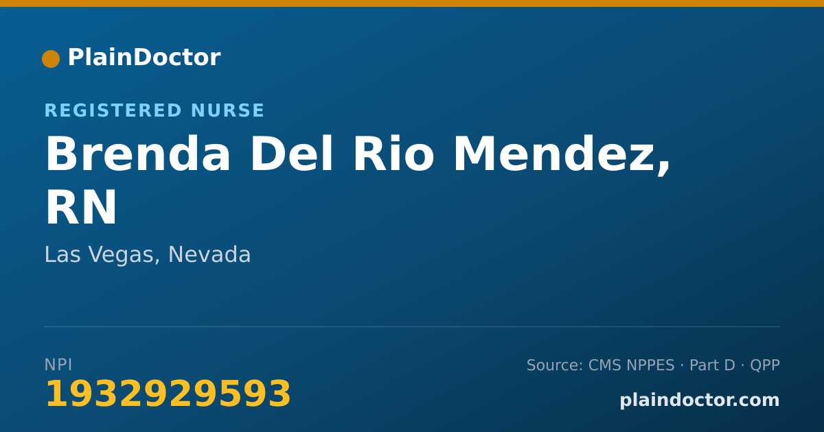 Shareable card for Brenda Del Rio Mendez, RN - Registered Nurse, Las Vegas, NV