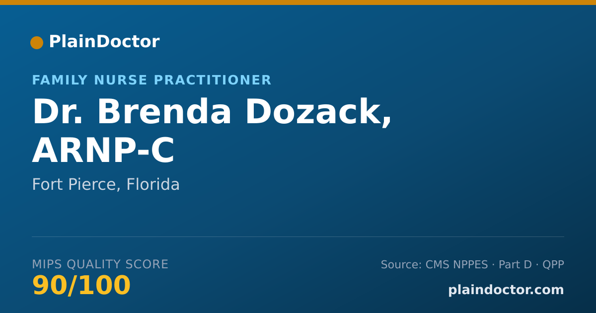Shareable card for Brenda Dozack, ARNP-C - Family Nurse Practitioner, Fort Pierce, FL