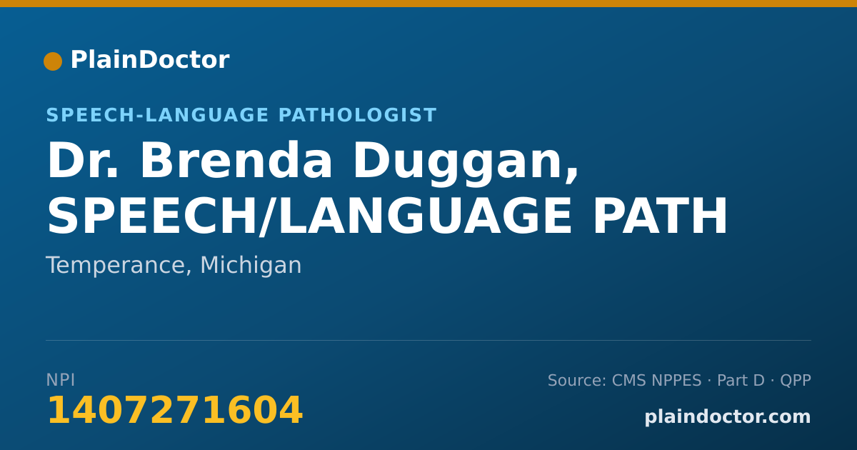 Shareable card for Brenda Duggan, SPEECH/LANGUAGE PATH - Speech-Language Pathologist, Temperance, MI