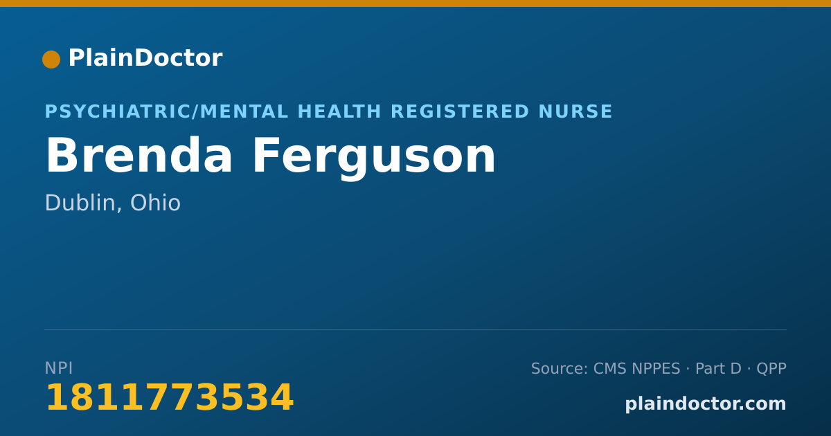 Shareable card for Brenda Ferguson - Psychiatric/Mental Health Registered Nurse, Dublin, OH