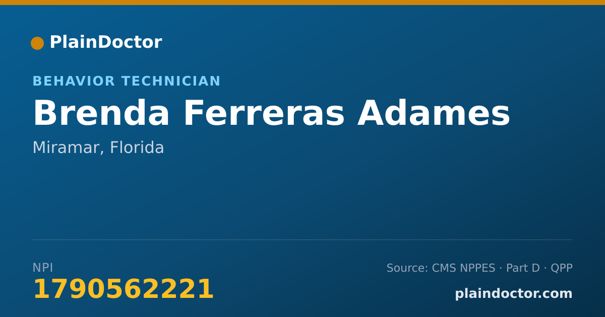 Shareable card for Brenda Ferreras Adames - Behavior Technician, Miramar, FL