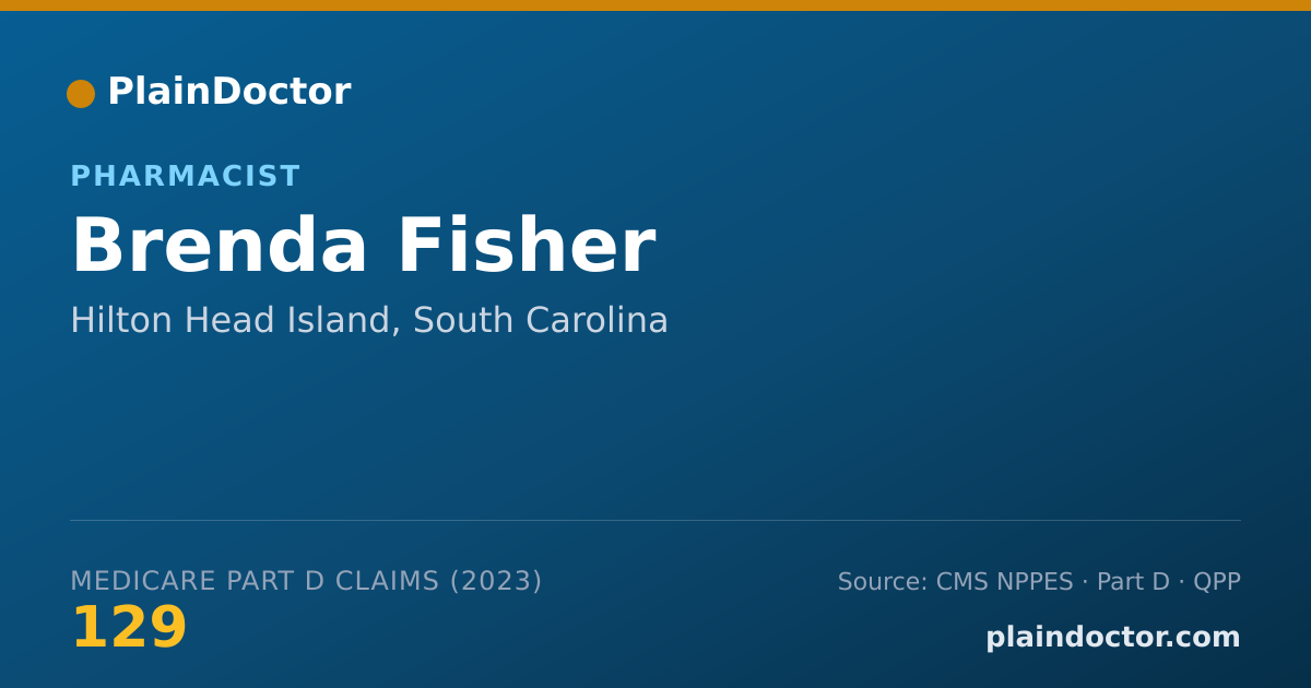 Shareable card for Brenda Fisher - Pharmacist, Hilton Head Island, SC