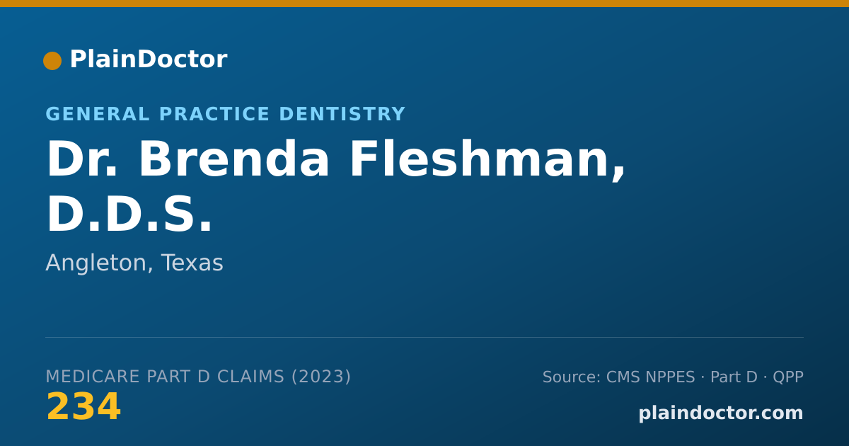 Shareable card for Brenda Fleshman, D.D.S. - General Practice Dentistry, Angleton, TX