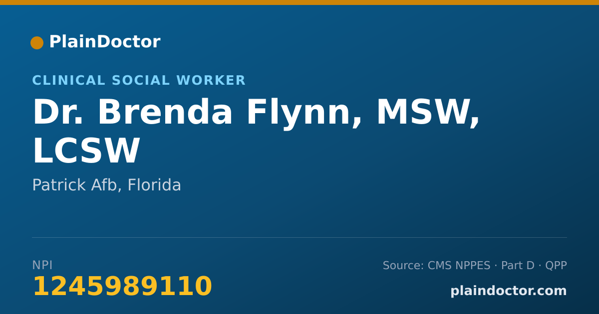 Shareable card for Brenda Flynn, MSW, LCSW - Clinical Social Worker, Patrick Afb, FL