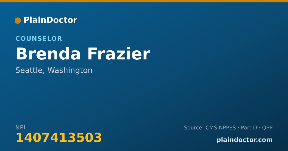 Shareable card for Brenda Frazier - Counselor, Seattle, WA