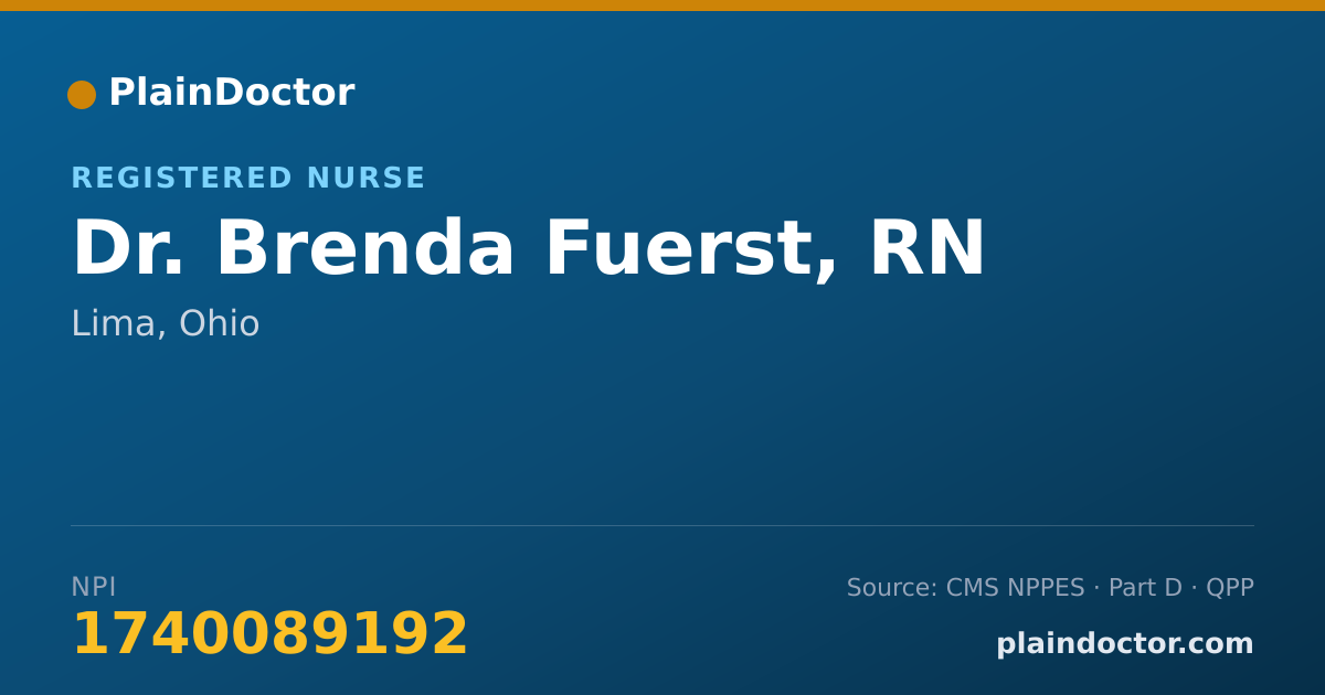 Shareable card for Brenda Fuerst, RN - Registered Nurse, Lima, OH