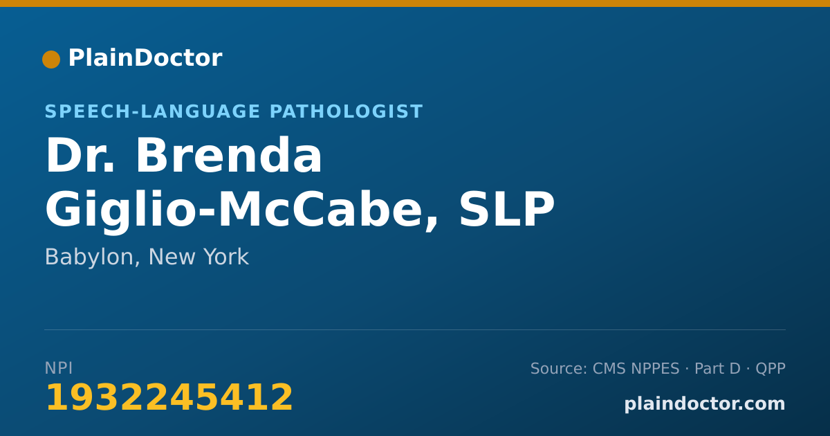 Shareable card for Brenda Giglio-McCabe, SLP - Speech-Language Pathologist, Babylon, NY