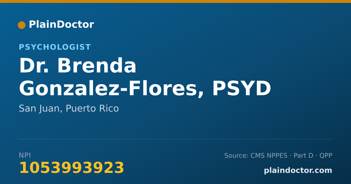 Shareable card for Brenda Gonzalez-Flores, PSYD - Psychologist, San Juan, PR