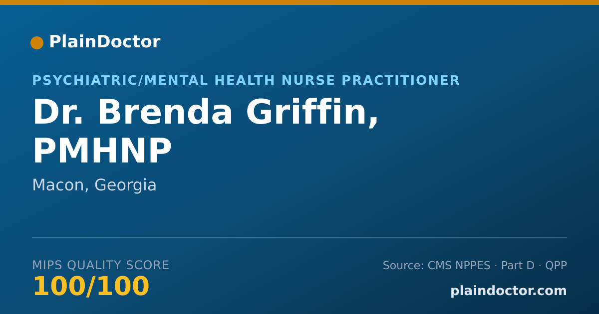 Shareable card for Brenda Griffin, PMHNP - Psychiatric/Mental Health Nurse Practitioner, Macon, GA