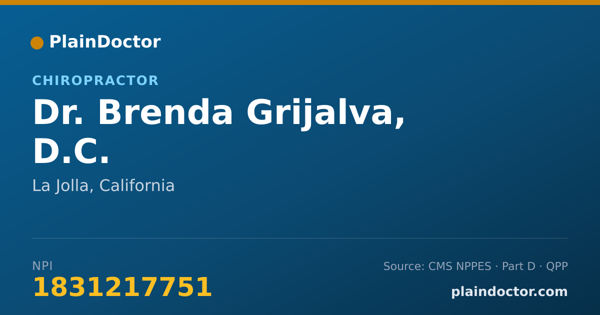 Shareable card for Brenda Grijalva, D.C. - Chiropractor, La Jolla, CA