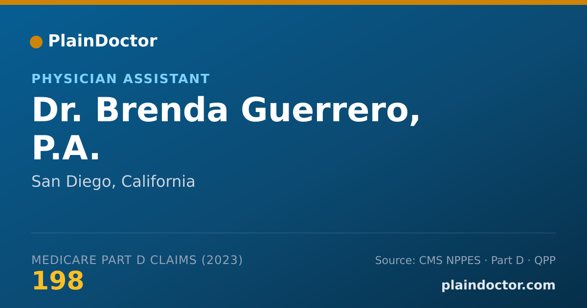 Shareable card for Brenda Guerrero, P.A. - Physician Assistant, San Diego, CA
