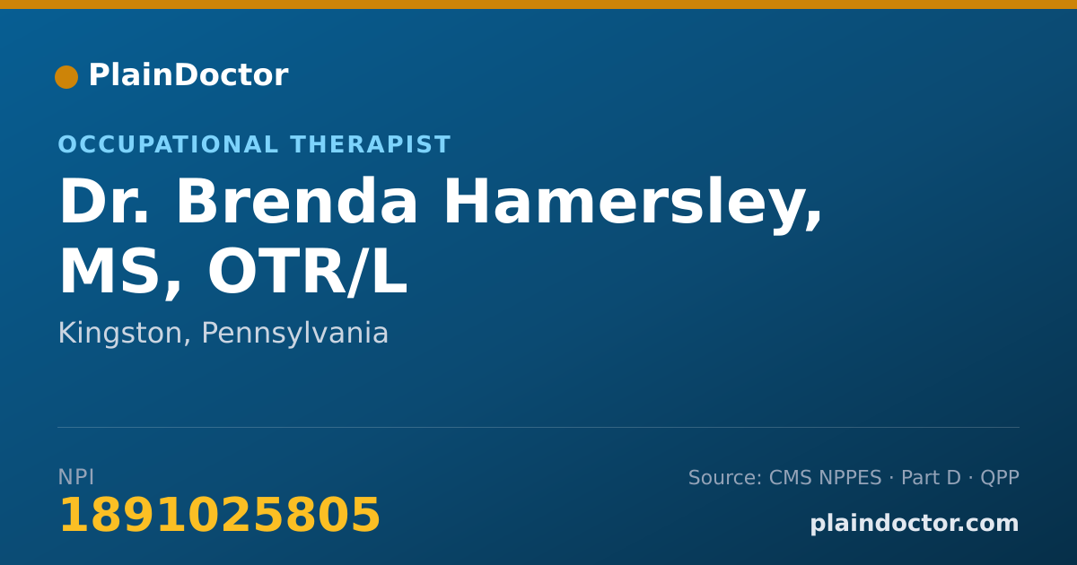 Shareable card for Brenda Hamersley, MS, OTR/L - Occupational Therapist, Kingston, PA
