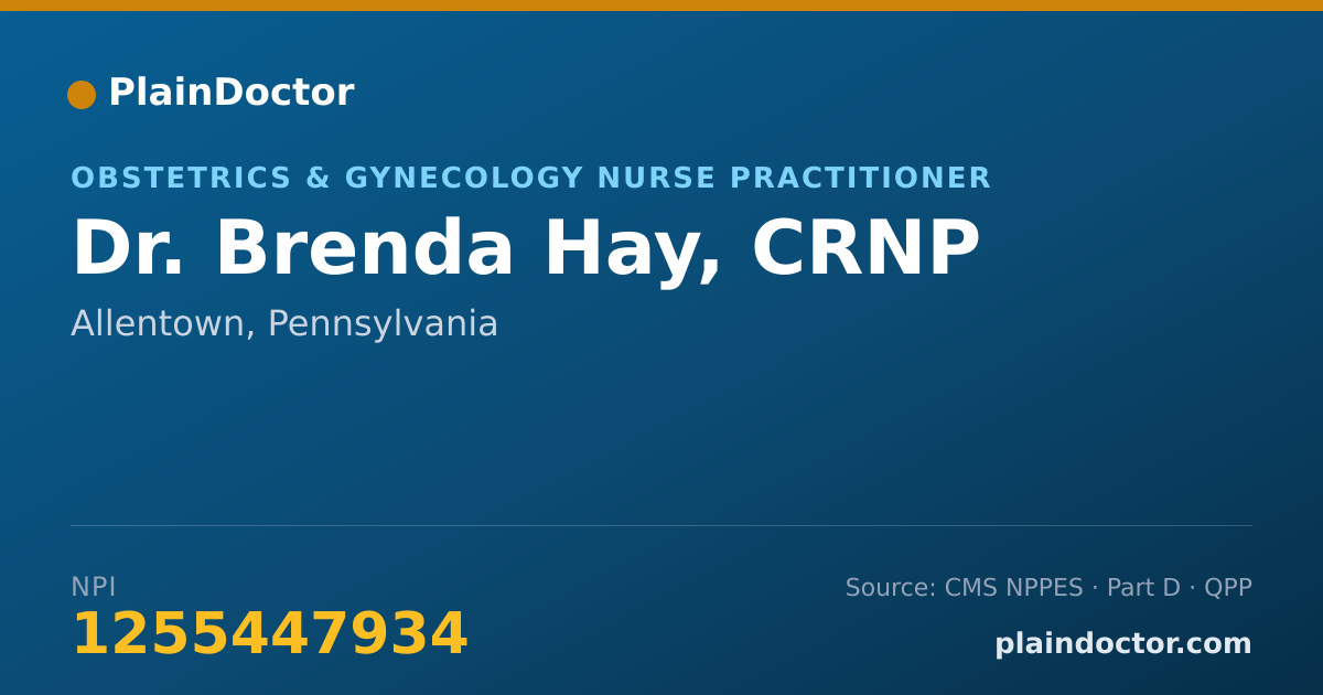 Shareable card for Brenda Hay, CRNP - Obstetrics & Gynecology Nurse Practitioner, Allentown, PA