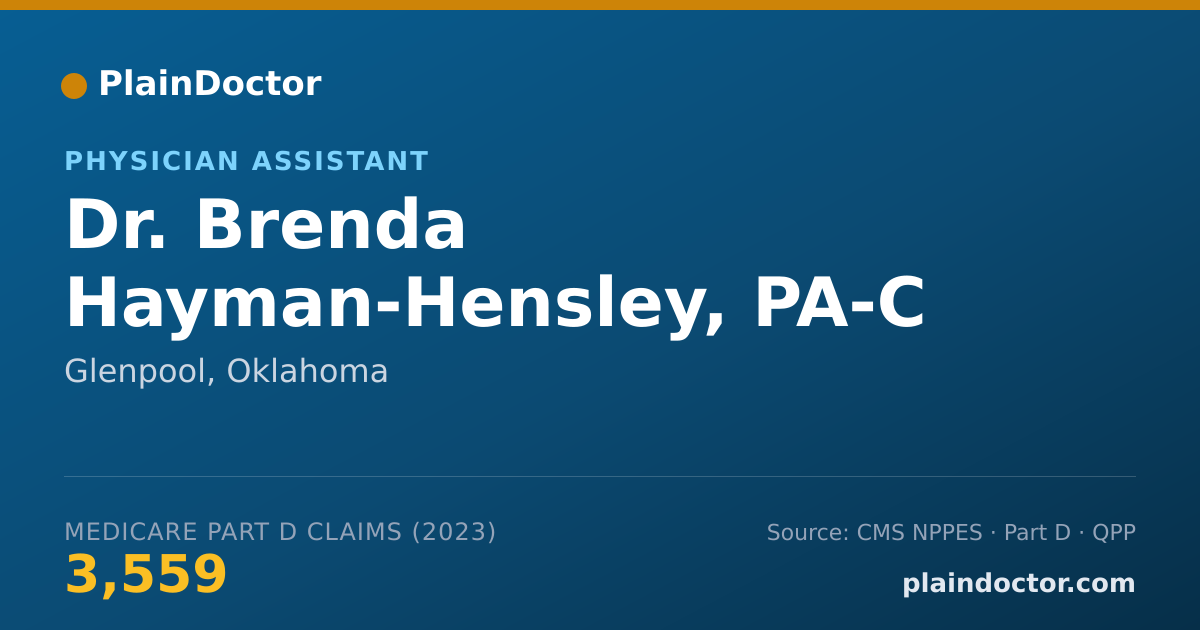 Shareable card for Brenda Hayman-Hensley, PA-C - Physician Assistant, Glenpool, OK