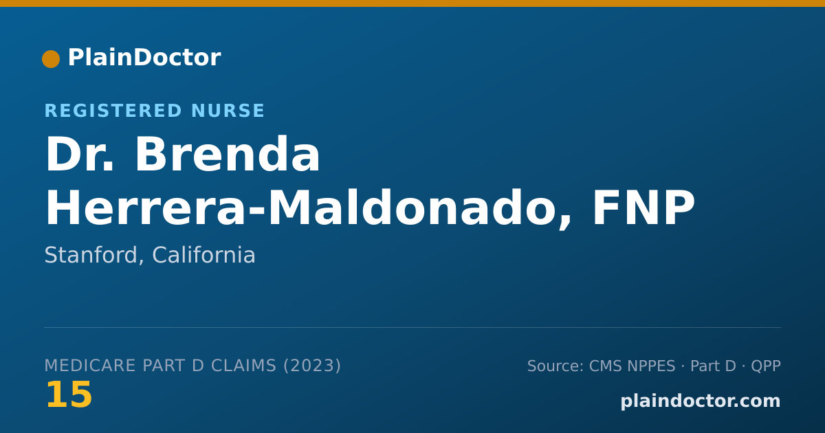 Shareable card for Brenda Herrera-Maldonado, FNP - Registered Nurse, Stanford, CA