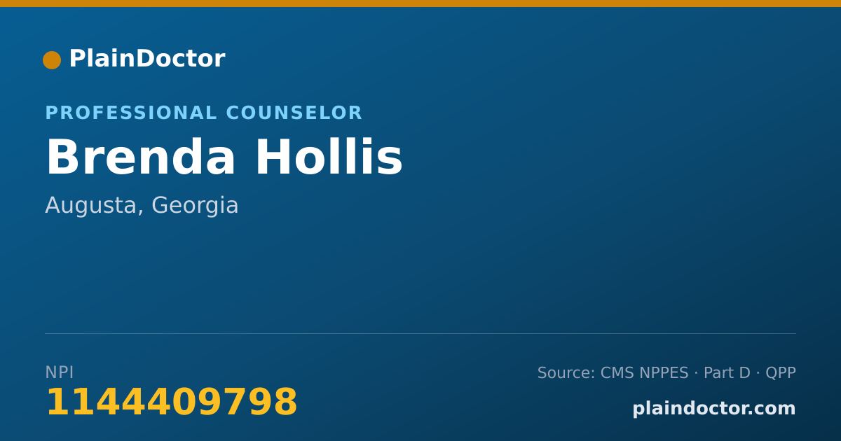 Shareable card for Brenda Hollis - Professional Counselor, Augusta, GA