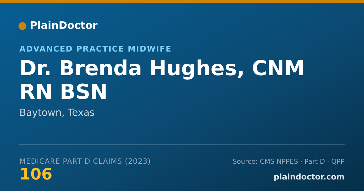 Shareable card for Brenda Hughes, CNM RN BSN - Advanced Practice Midwife, Baytown, TX