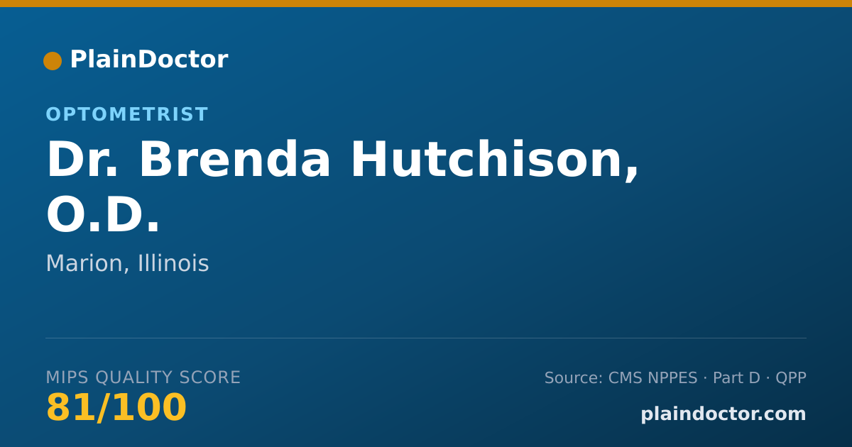 Shareable card for Brenda Hutchison, O.D. - Optometrist, Marion, IL