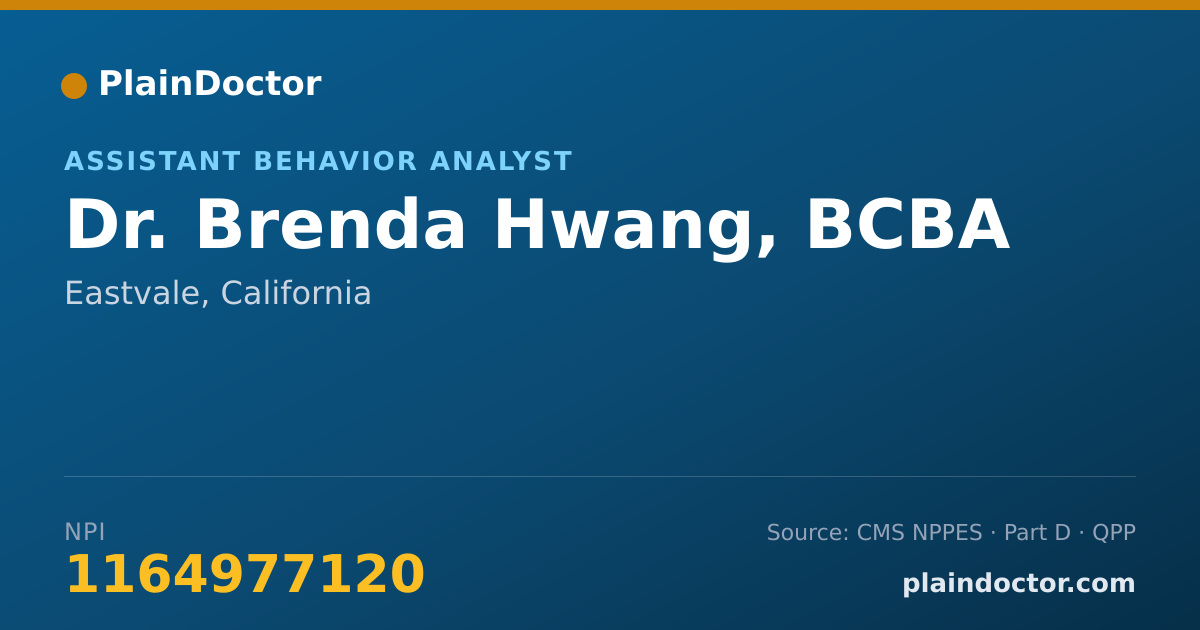 Shareable card for Brenda Hwang, BCBA - Assistant Behavior Analyst, Eastvale, CA