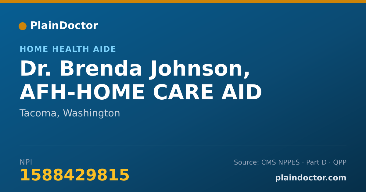 Shareable card for Brenda Johnson, AFH-HOME CARE AID - Home Health Aide, Tacoma, WA