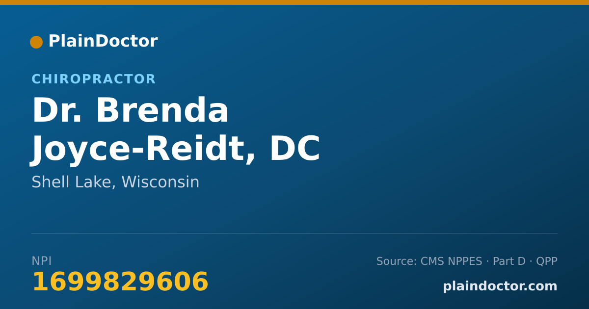Shareable card for Brenda Joyce-Reidt, DC - Chiropractor, Shell Lake, WI