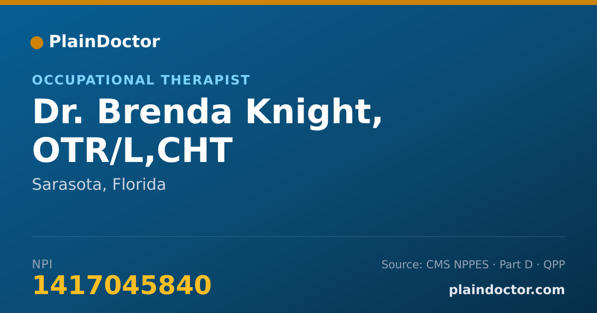 Shareable card for Brenda Knight, OTR/L,CHT - Occupational Therapist, Sarasota, FL