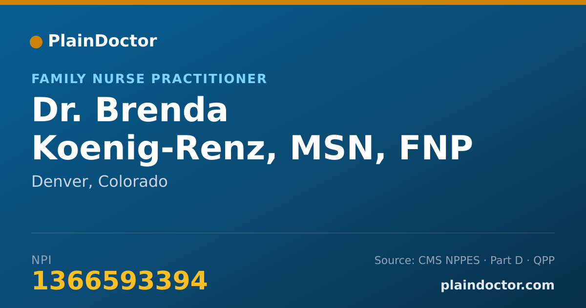 Shareable card for Brenda Koenig-Renz, MSN, FNP - Family Nurse Practitioner, Denver, CO