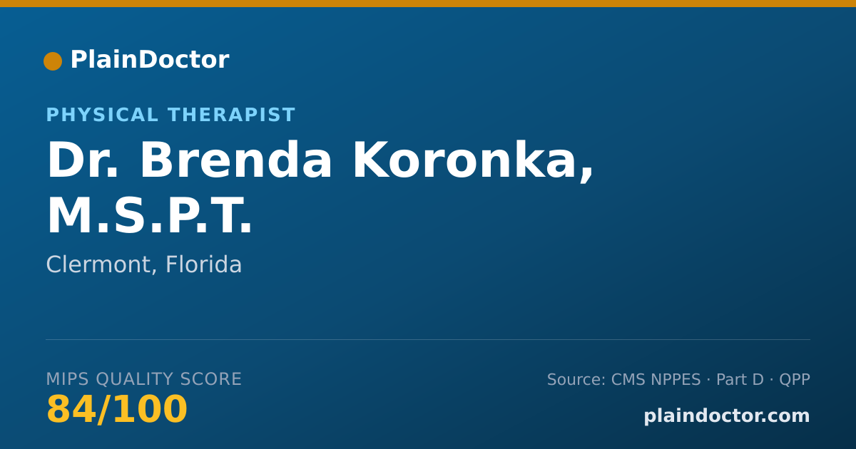 Shareable card for Brenda Koronka, M.S.P.T. - Physical Therapist, Clermont, FL