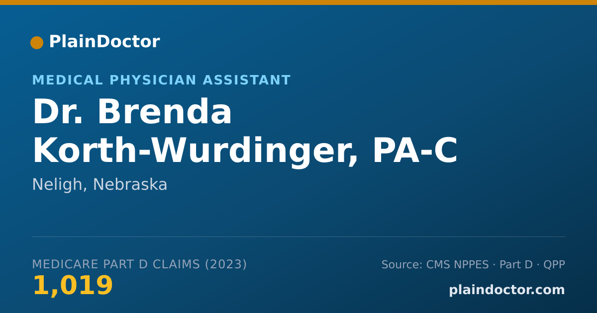 Shareable card for Brenda Korth-Wurdinger, PA-C - Medical Physician Assistant, Neligh, NE