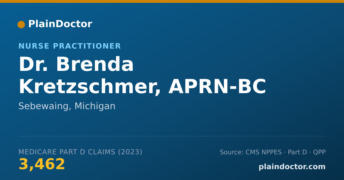 Shareable card for Brenda Kretzschmer, APRN-BC - Nurse Practitioner, Sebewaing, MI
