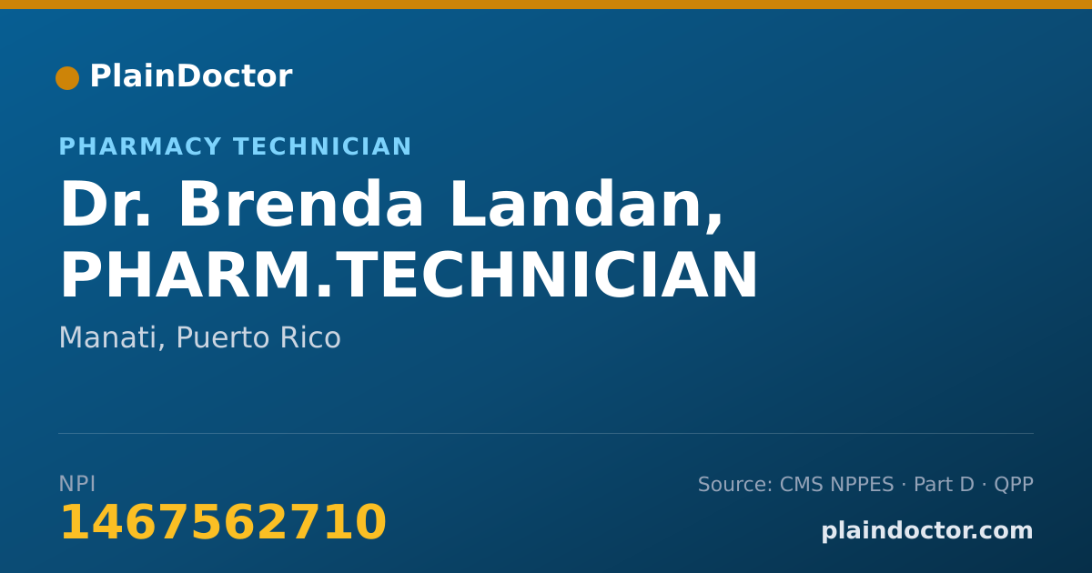Shareable card for Brenda Landan, PHARM.TECHNICIAN - Pharmacy Technician, Manati, PR