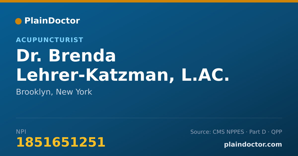 Shareable card for Brenda Lehrer-Katzman, L.AC. - Acupuncturist, Brooklyn, NY