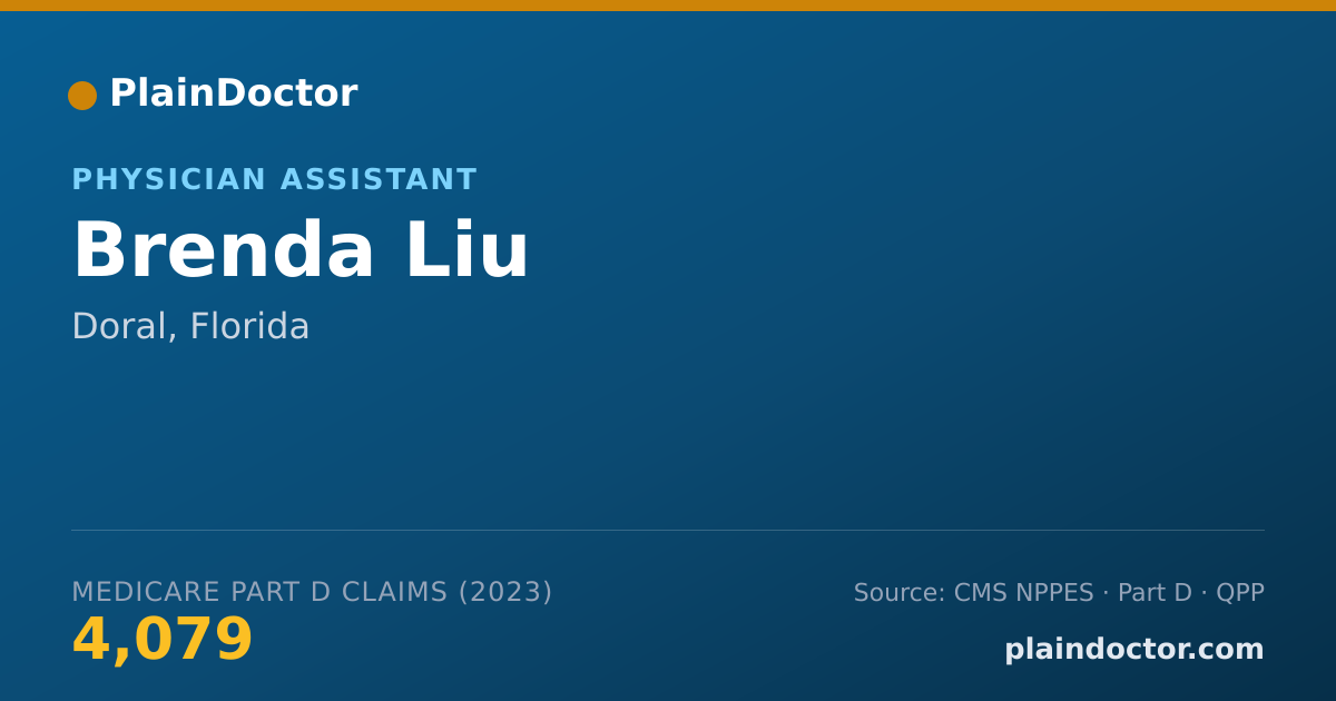 Shareable card for Brenda Liu - Physician Assistant, Doral, FL