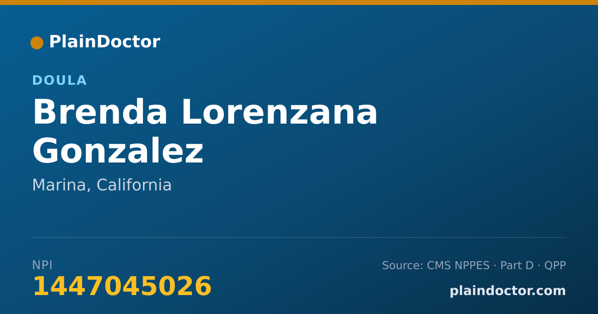 Shareable card for Brenda Lorenzana Gonzalez - Doula, Marina, CA